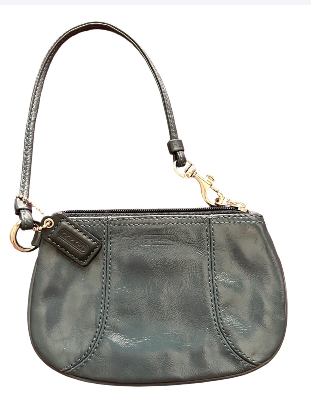 Coach Leather Wristlet Blue Y2K